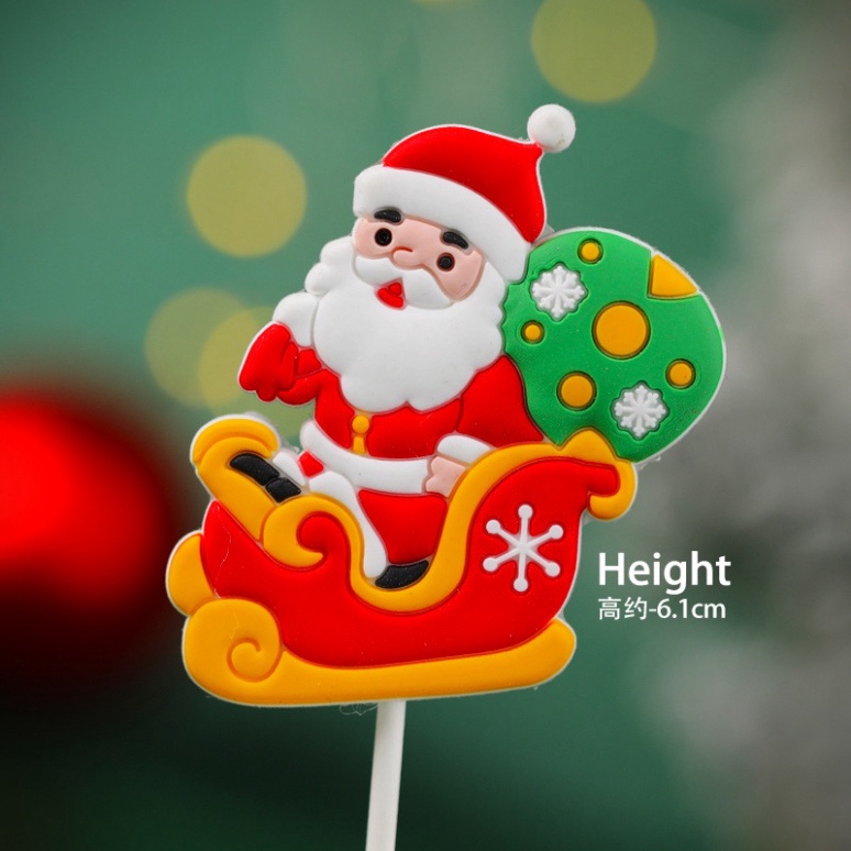 đồ trang trí giáng sinh [FREESHIP] que cắm ông già noel silicon siêu đẹp