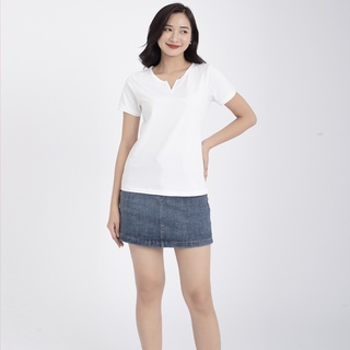 Áo thun cổ chìa khóa - Trắng