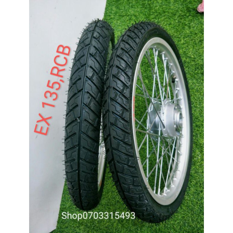 CẶP BÁNH CĂM EX 135 NIỀNG RCB CHÍNH HÃNG MÀU BẠC ĐÙM X1R SƠN BẠC CĂM MẠ CRÔM FUL VỎ MICHELIN 60.70. GẮN NHƯ RIN