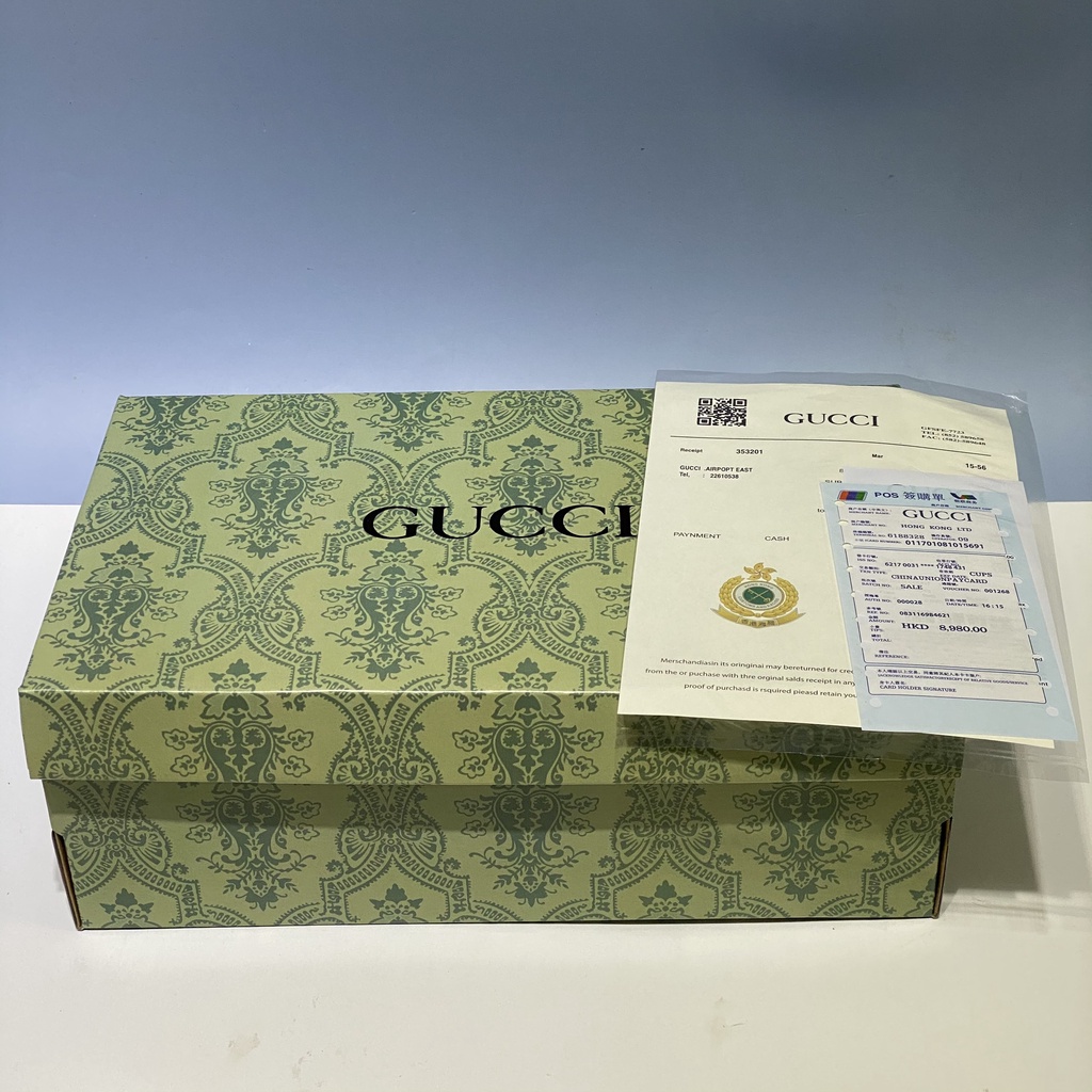 PK Hộp giấy carton Gucci Xanh đựng giày dép quần áo mũ nón gói quà đóng hàng giá rẻ kèm bill thẻ giấy lụa nhật