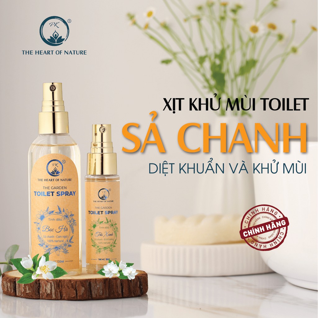 Xịt toilet tinh dầu Sả Chanh PK 30ml/100ml-khử mùi,diệt khuẩn nhà vệ sinh nhanh chóng