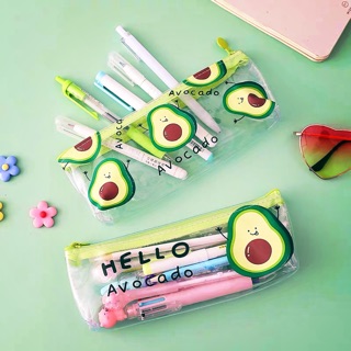 Bóp đựng Mỹ Phẩm, Bóp đựng Bút, Ví đựng bút trong suốt hình trái bơ