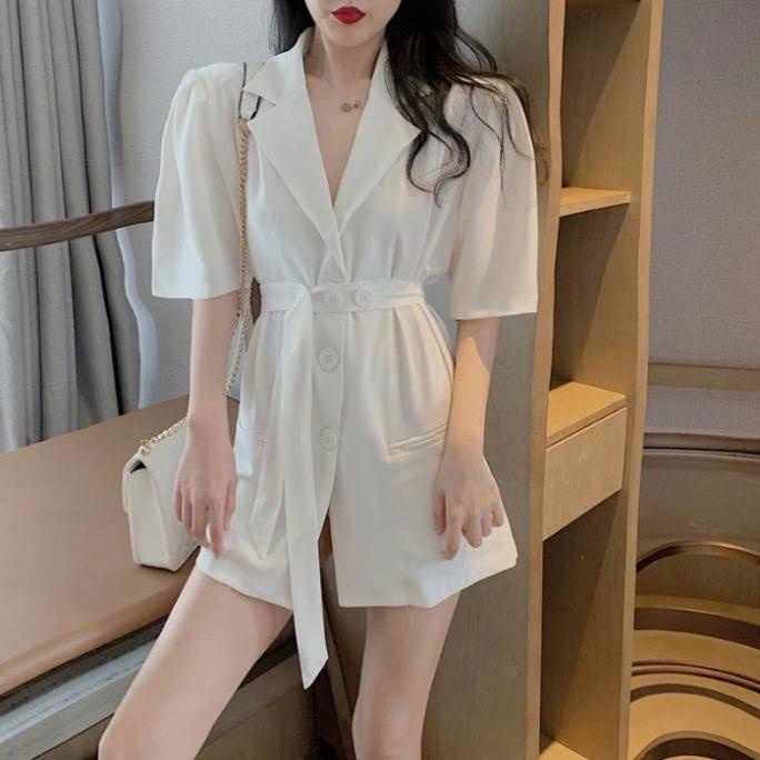 Áo vest nữ blazer tay ngắn quảng châu [VIDEO + ẢNH THÂT] 2  màu trắng và đen phong cách Hà Quốc, ulzzang A98 | BigBuy360 - bigbuy360.vn