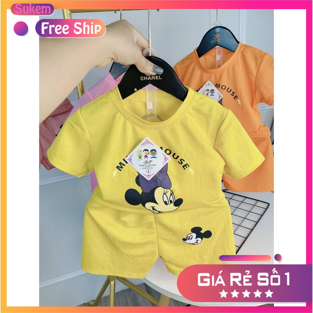 Bộ Cộc Tay Cho Bé In Hình Mickey Mẫu Cotton Mới Siêu Dễ Thương Mã CT01