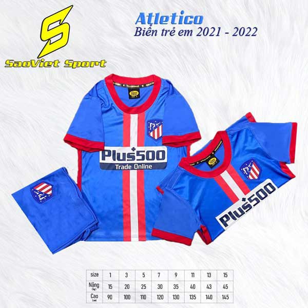 Atlectico Madrid Trẻ Em Đủ Size, Từ 10kg Trở Lên, Quần Áo Bóng Đá Trẻ Em   2021, 2 Màu Khác Nhau , Thun Lạnh Sài Gòn