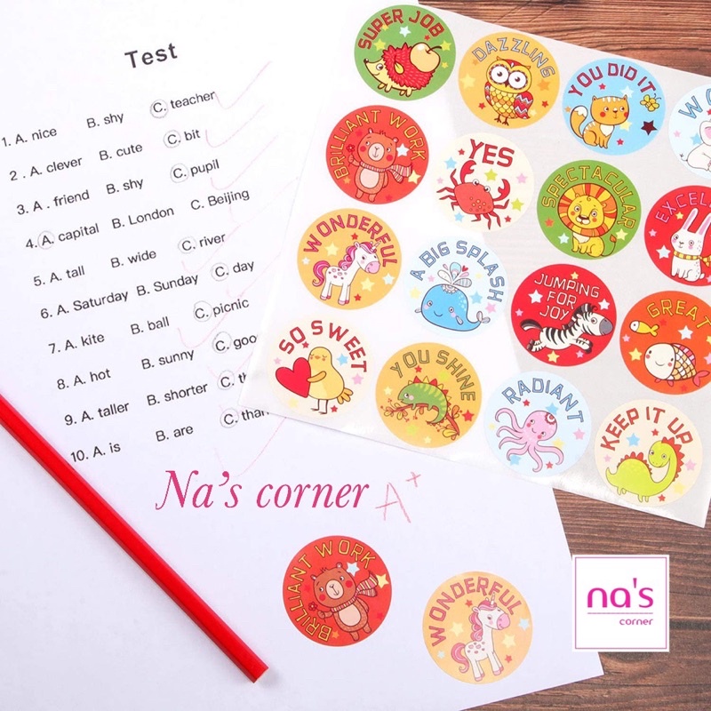 Cuộn 500 tem nhãn dán 2.5cm có keo dán sẵn thank tou happy birthday cảm ơn sinh nhật khen thưởng