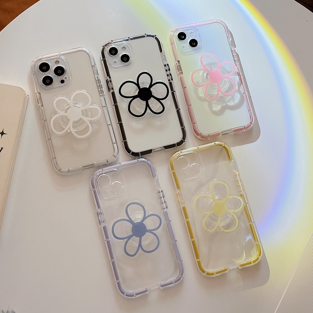 Ốp Điện Thoại Mềm Trong Suốt Màu Dạ Quang Có Giá Đỡ Túi Khí Cho iphone 13-7P 11pro 13 12 11 pro Max X XS Max XR 7 8 PLUS 13-7P