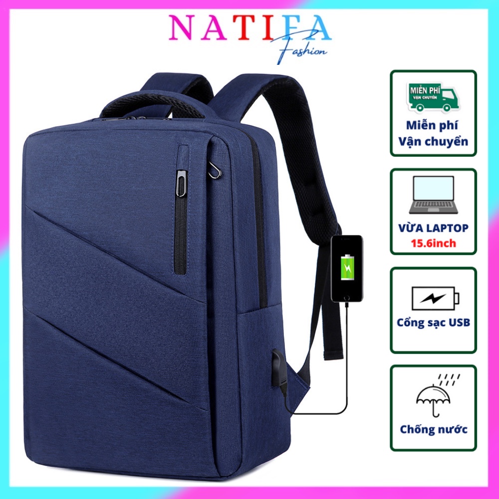 Balo Đựng Laptop Đi Học Nam Nữ Đa Năng Thời Trang Hàn Quốc - NATIFA