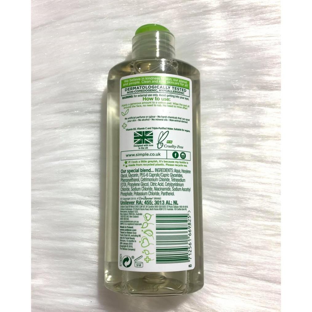 Nước Tẩy Trang Simple Micellar Cleansing Water 200 ml.