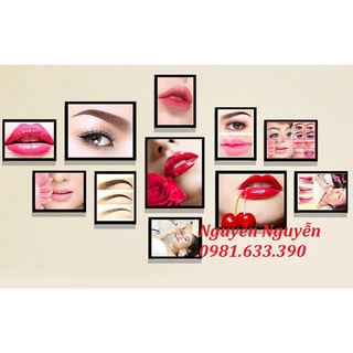 Bộ 11 tranh formex phun xăm thẩm mỹ, nối mi