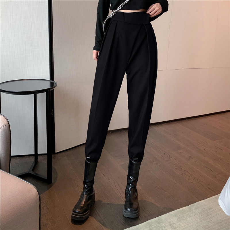 IELGY Quần Dài Nữ Lưng Cao Ống Rộng Thời Trang Xinh Xắn