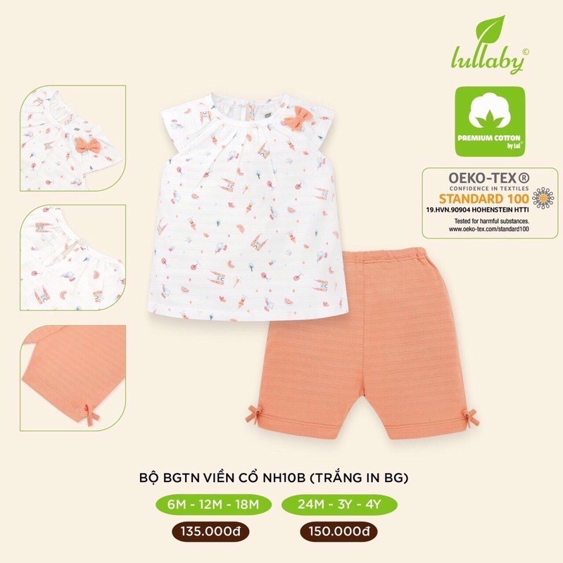 [HÀNG XẢ] Bộ cộc cánh tiên cotton Lullaby bé gái