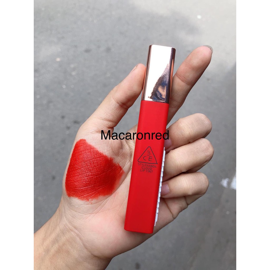 Son 3CE cloud lip tint macaron red (màu đỏ tươi)