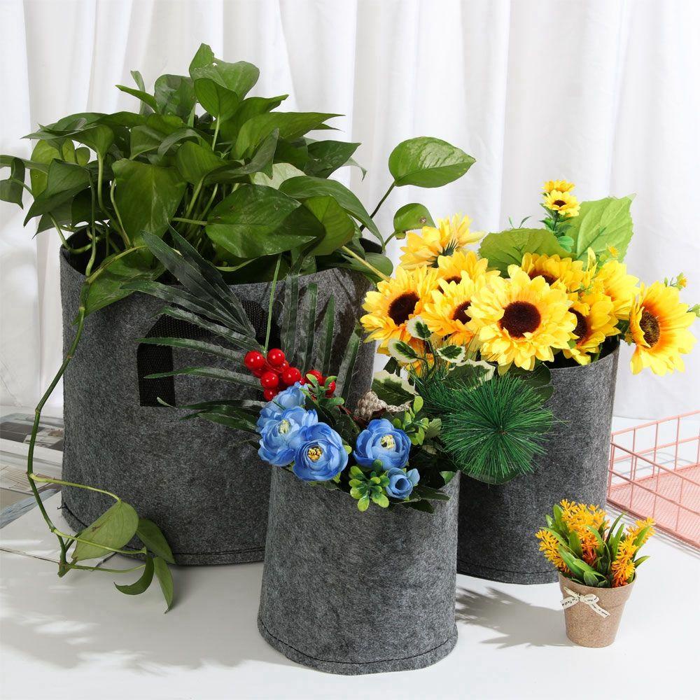 Túi Trồng Cây 1-30 Gallon Bằng Vải Không Dệt Màu Sắc Xám