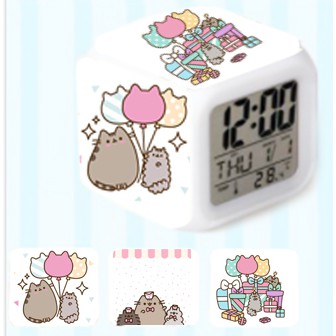 Đồng hồ báo thức bare bear đổi màu DH7M4 molang pusheen gấu brown tonton khủng long hoppang roro jump