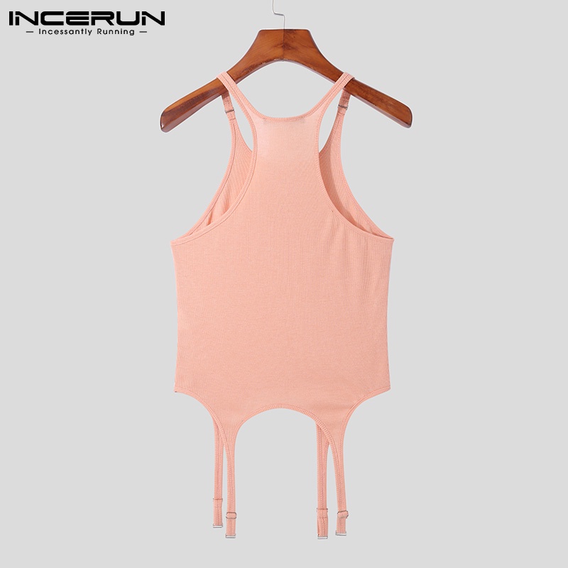 Áo thun ba lỗ INCERUN màu sắc độc đáo thời trang mùa hè cho nam