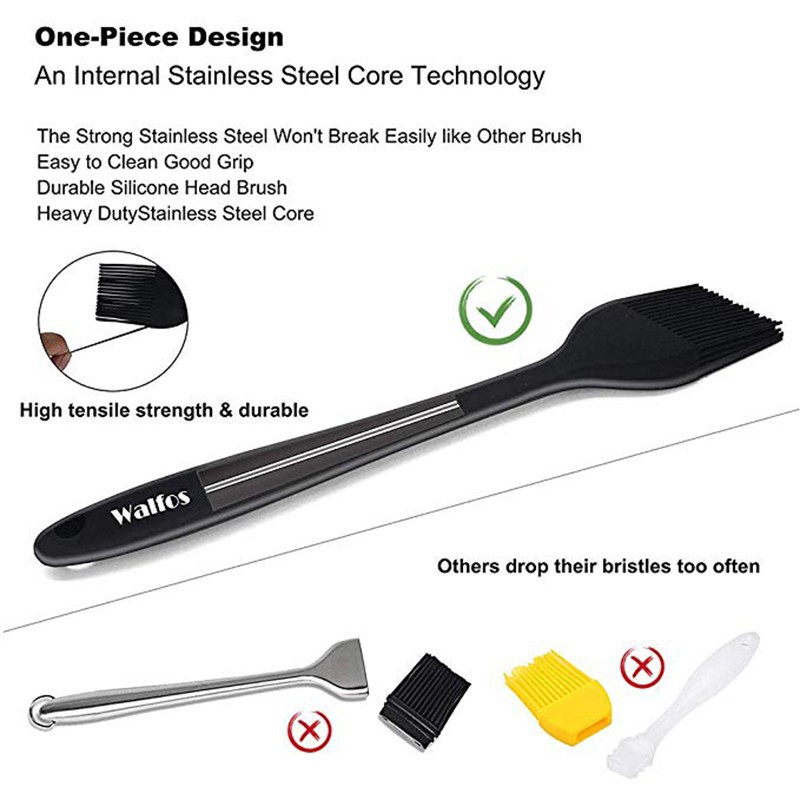 Walfos 2 bộ dụng cụ nướng bàn chải dầu silicon