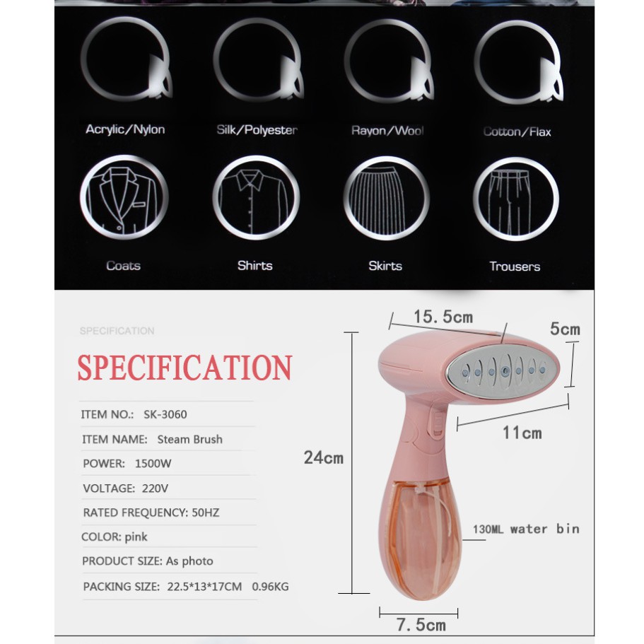 [Mẫu mới nhất] Bàn ủi hơi nước cầm tay gấp gọn cao cấp KW-001