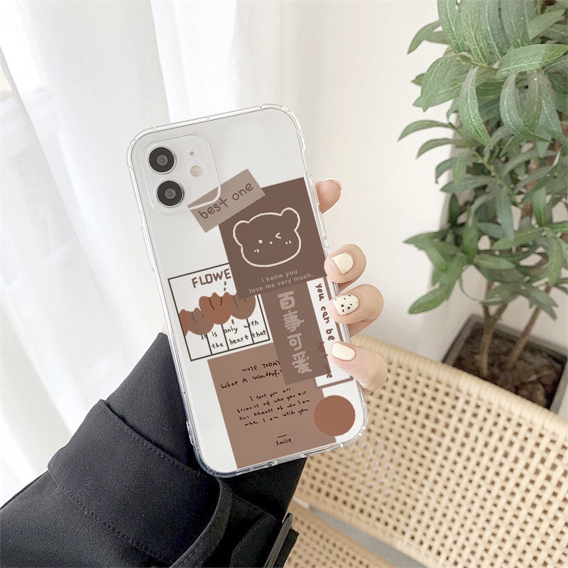 Ốp IPHONE hình Gấu, giấy note đủ dòng 6/6S/7/8/X/11/12/13 Plus Pro Max - E47 BAGI CHÍNH HÃNG | BigBuy360 - bigbuy360.vn