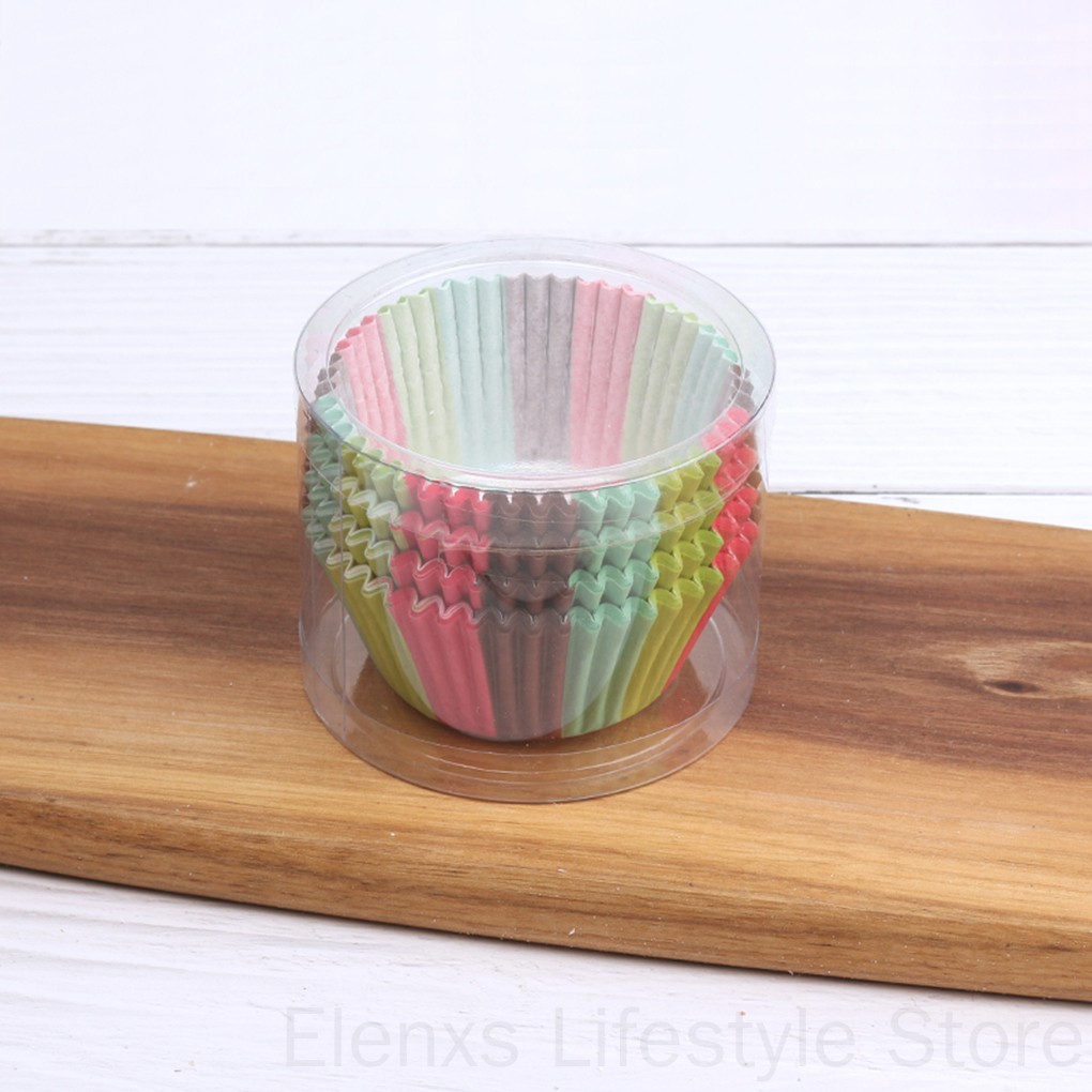 Set 100 cốc giấy làm bánh cupcake chống dính bền bỉ cao cấp