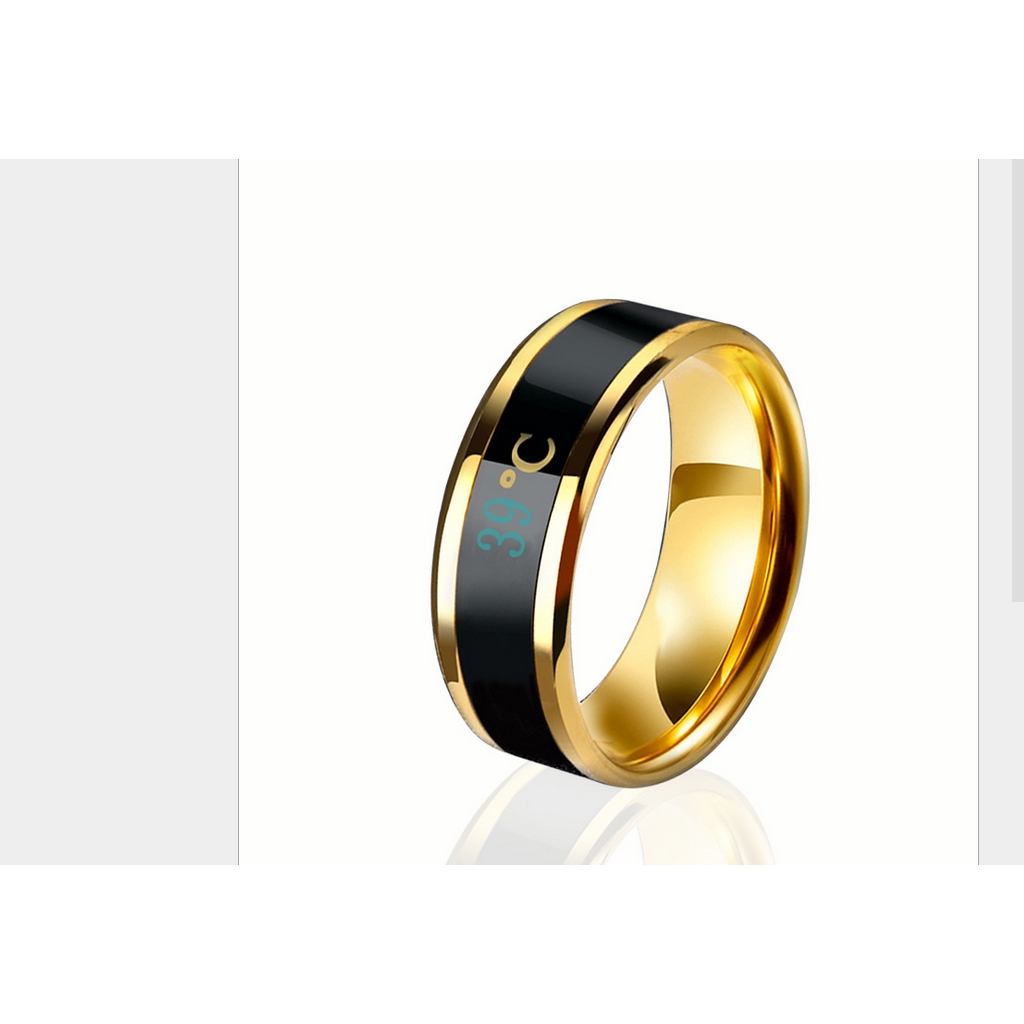 ❣TOP☞Smart Temperature Couple Ring Fashion New Mood Temperature Display Ring