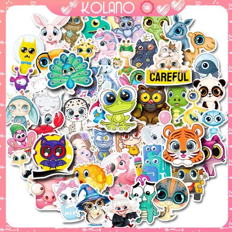 Sticker trang trí sổ KOLANO set 50 sticker trang trí sổ họa tiết hoạt hình vui nhộn SS-001419