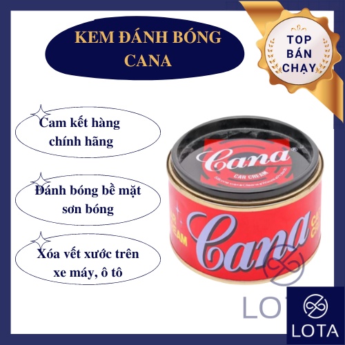 Cana đánh bóng xe hũ nhỏ 100g, dung dịch xóa vết xước bề mặt, đánh bat xe ô tô xe máy, car polish cream cà na chính hãng