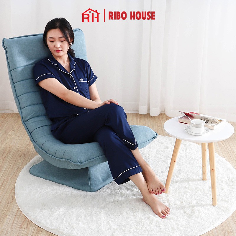 Ghế tựa lưng RIBO HOUSE hình mặt trăng xoay 360 độ, ghế thư giãn đọc sách trang trí phòng ngủ phòng khách cafe RIBO189