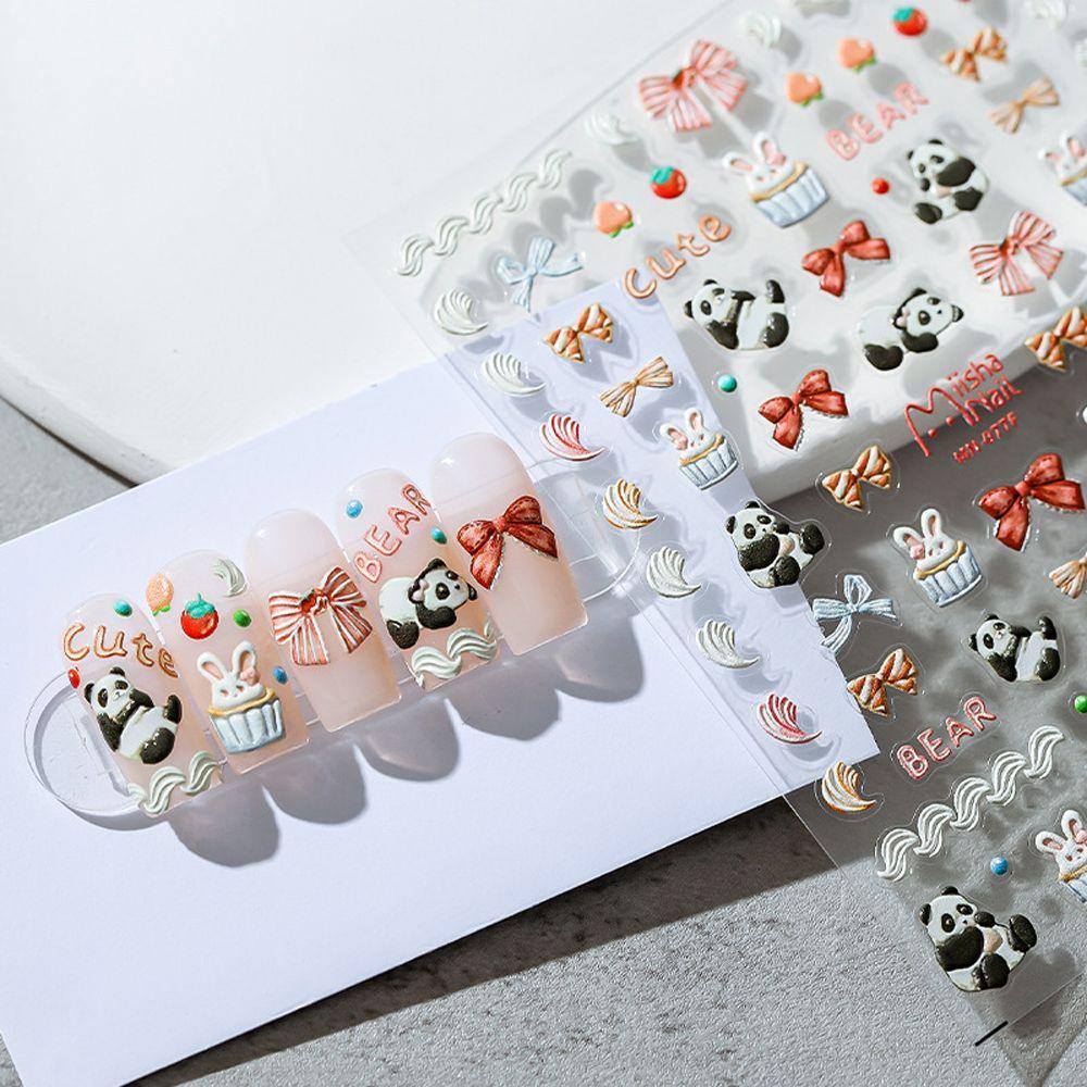 Miếng Dán Trang Trí Móng Tay Họa Tiết Hoạt Hình 3D Độc Đáo