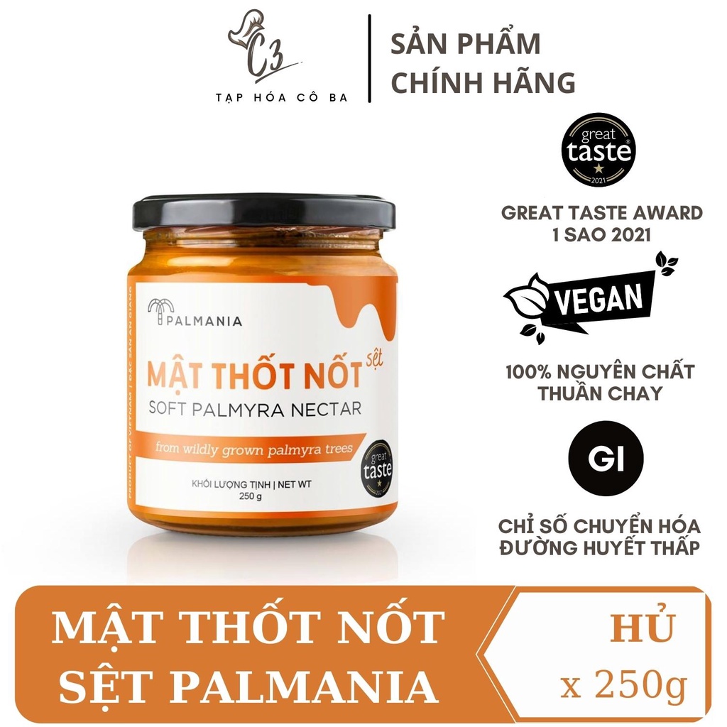 Đường thốt nốt sệt Palmania 250g nguyên chất hữu cơ phù hợp với người thuần chay ăn kiêng tiểu đường mật thốt nốt