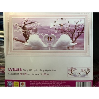 Tranh thêu chữ thập Thiên Nga Uyên Ương LV3153