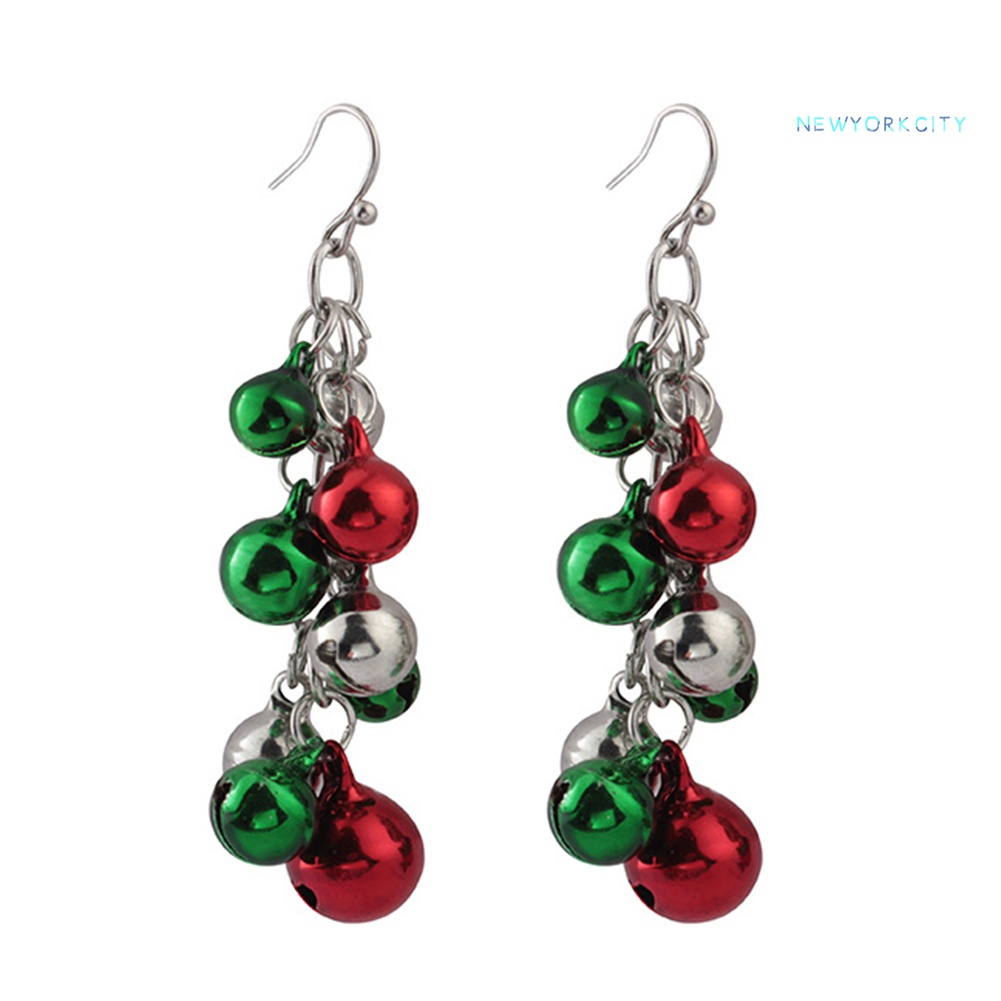 Khuyên Tai Dài Gắn Chuông Giáng Sinh Thời Trang Cho Nữ