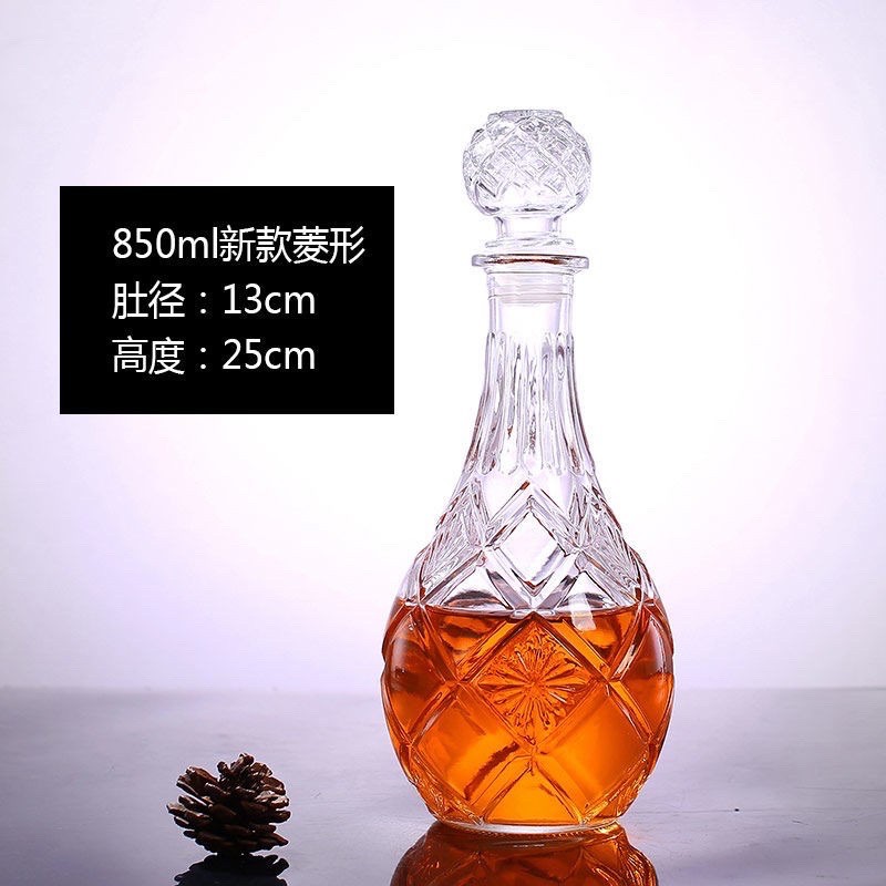 BÌNH THUỶ TINH ĐỰNG RƯỢU 750ml- mẫu hoa cổ cao