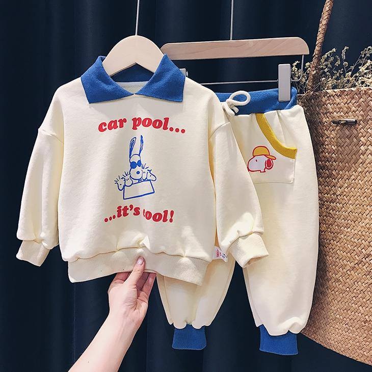 Bộ Nỉ Dài Tay Cho Bé Trai Và Bé Gái, Bộ Bam Bam Chất Da Cá Cao Cấp Cho Bé Từ 6 - 27kg Kids House