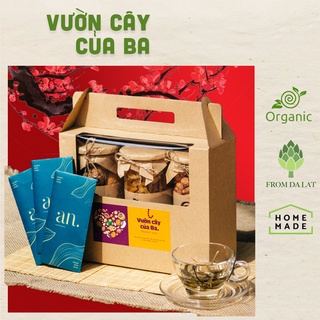 Giỏ quà Tết 2022 mix các loại hạt hạnh nhân rang bơ/ Macca/ Hạt dẻ cười/ Nho khô/ Hạt điều/ Óc chó 3 set