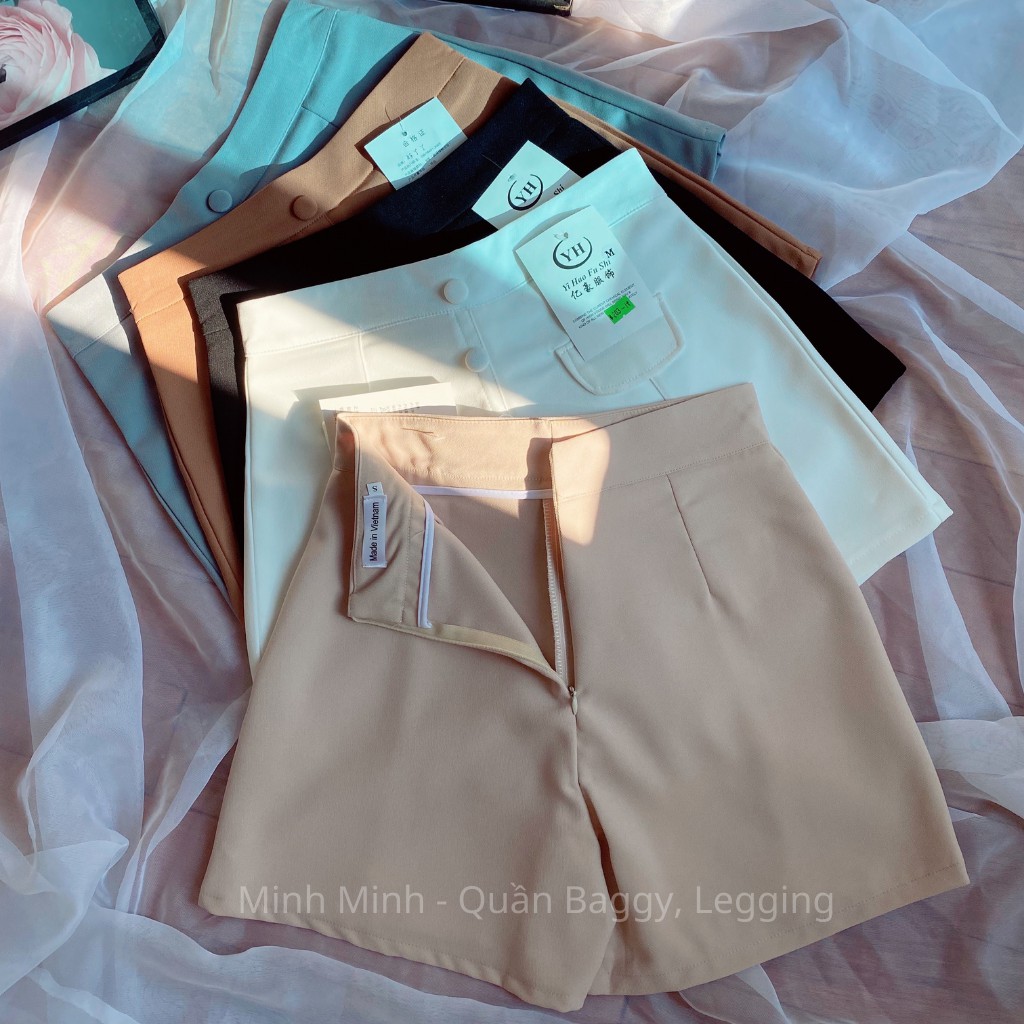 Quần Giả Váy Chữ A Ngắn Túi Nắp Cúc Bọc Cách Điệu Siêu Hot QV01, Quần Váy Túi Nắp Công Sở