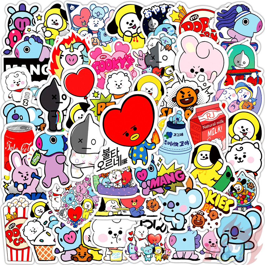 Set 50 Miếng Dán Trang Trí Phong Cách Nhóm Nhạc Bts Bt21 Series 04