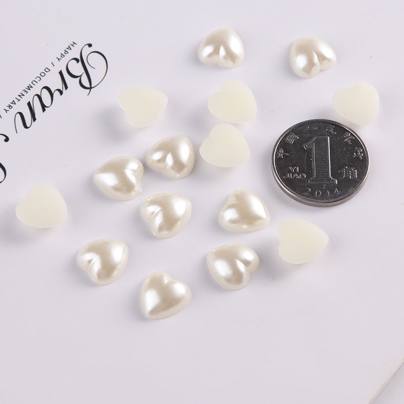 Phụ kiện ngọc trai giả hình trái tim 4/8/10mm trang trí điện thoại