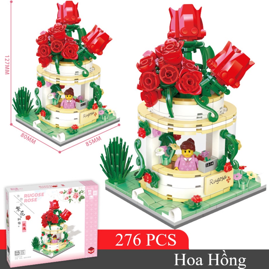 BỘ ĐỒ CHƠI XẾP HÌNH Hoa, Cây Cảnh, Đồ Chơi cho bé gái