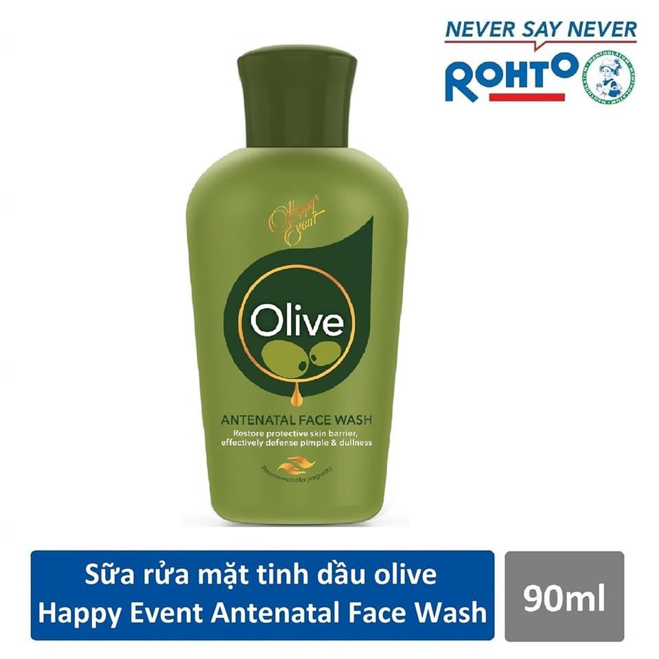 Sữa rửa mặt tinh dầu olive dưỡng ẩm, ngừa mụn dành cho mẹ bầu Happy Event 90ml