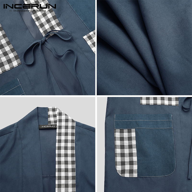 Áo khoác cardigan INCERUN tay 3/4 phong cách Vintage thời trang nam nữ | BigBuy360 - bigbuy360.vn