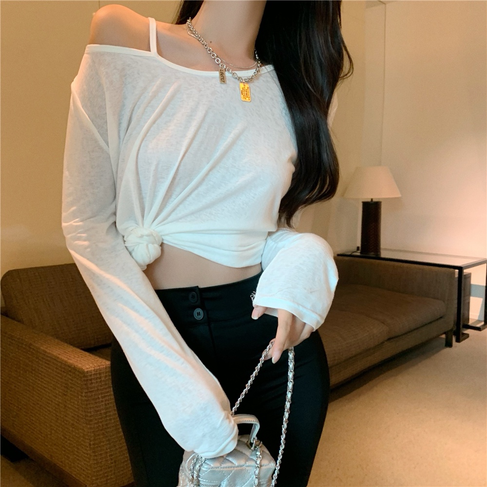 Áo dài tay hở 1 bên vai sexy cho mùa hè 2022