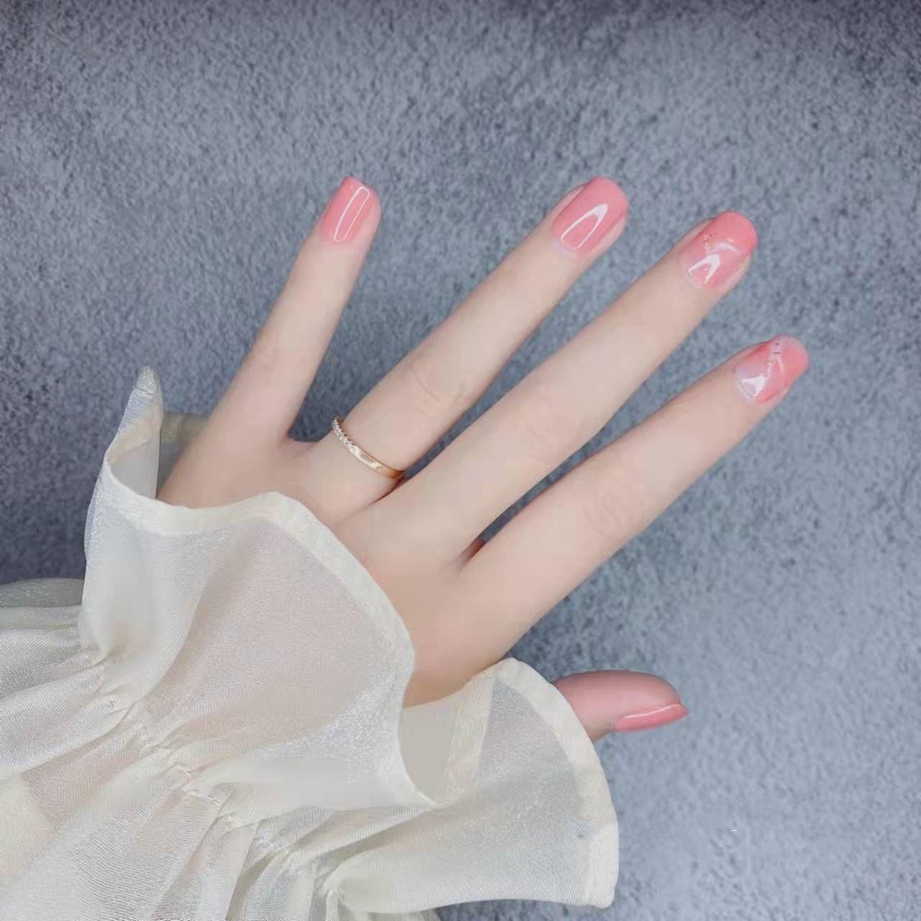 MIHAN1 Bộ 30 Móng Tay Giả Ngắn Dạng Nhấn Có Thể Tháo Rời