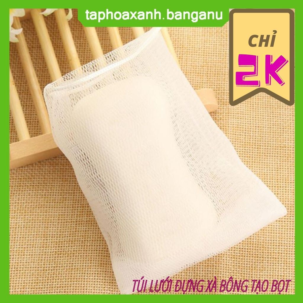 Túi Lưới Đựng Xà Bông Tạo Bọt ⚡OFF50%⚡ 2 Lớp Mềm Mịn Nhiều Bọt (9x12cm)