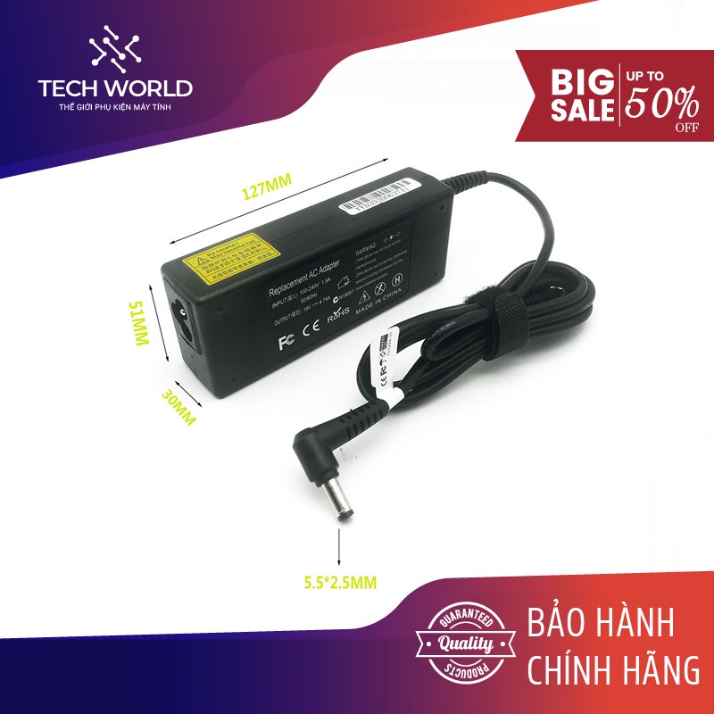 Sạc laptop dùng cho Lenovo ASUS Toshiba 19V 4.74A 90W đầu jack 5.5 * 2.5mm OEM loại xịn