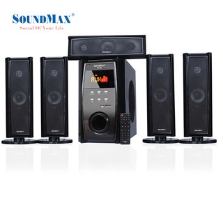 Loa SoundMax B70 - 5.1 Bluetooth 100W (USB, thẻ nhớ, remote, Optical, Coaxial)-Hàng Chính Hãng