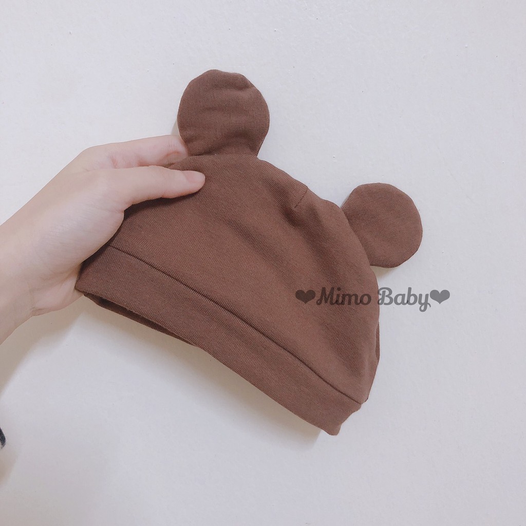 Mũ sơ sinh trùm đầu tai mickey Style hàn quốc cho bé (0-6m) Mimo Baby MD30