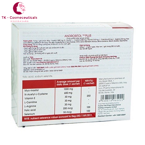 Andrositol Plus Hỗ Trợ Sinh Sản Nam Giới Chuyên Sâu - Hộp 14 Gói
