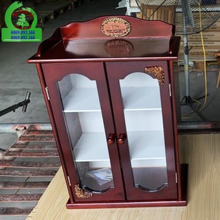 Tủ Y Tế , Tủ Thuốc Gỗ Mái Bằng  [FreeShip - GỖ XUẤT KHẨU]