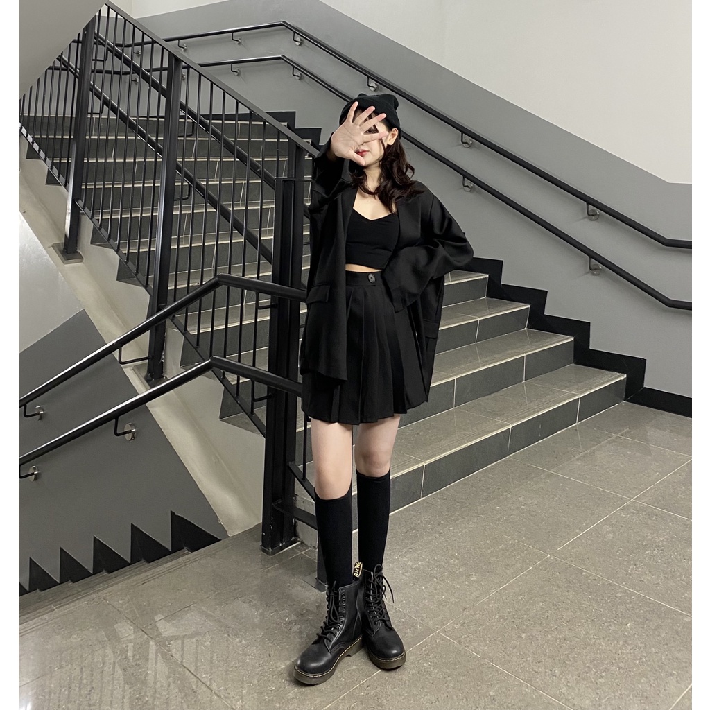 Chân váy ngắn ulzzang xếp ly chân váy chữ A